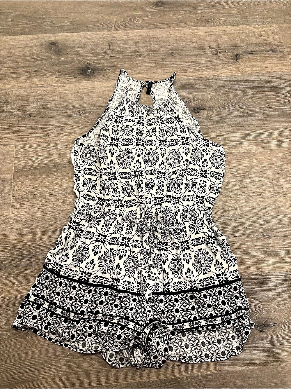 Floral Romper in Black & White